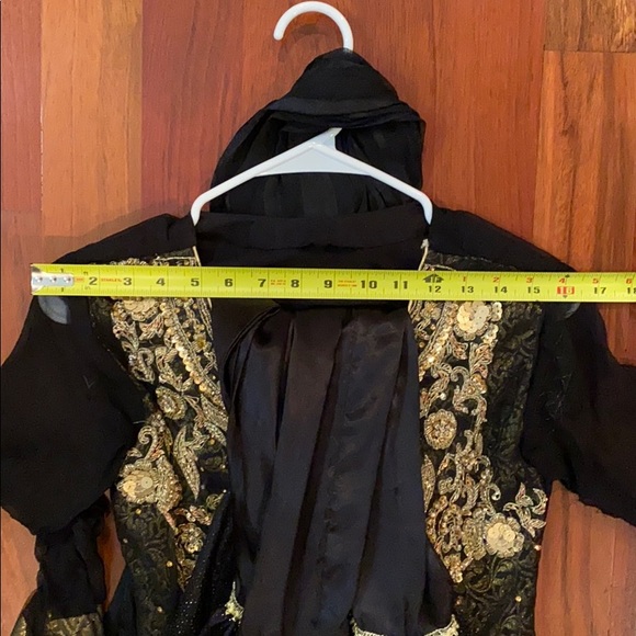 Black and gold Indian Pakistani salwar kameez - Picture 10 of 12